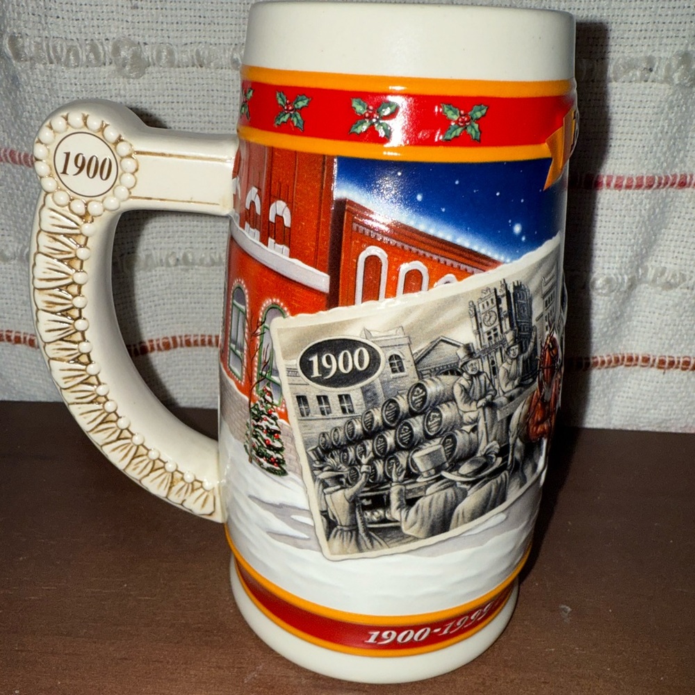 Vintage Budweiser Red and‎ Blue 1999 Holiday Mug